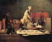 Jean Baptiste Simeon Chardin Still Life with the Attributes of the Arts oil painting artist
